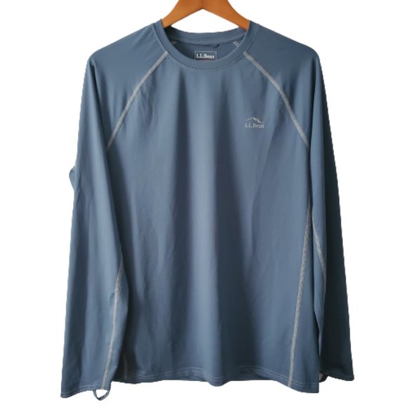 L.L. Bean Men's Swift River Cooling Long Sleeve Rash Guard Regular Size Large - Picture 4 of 12
